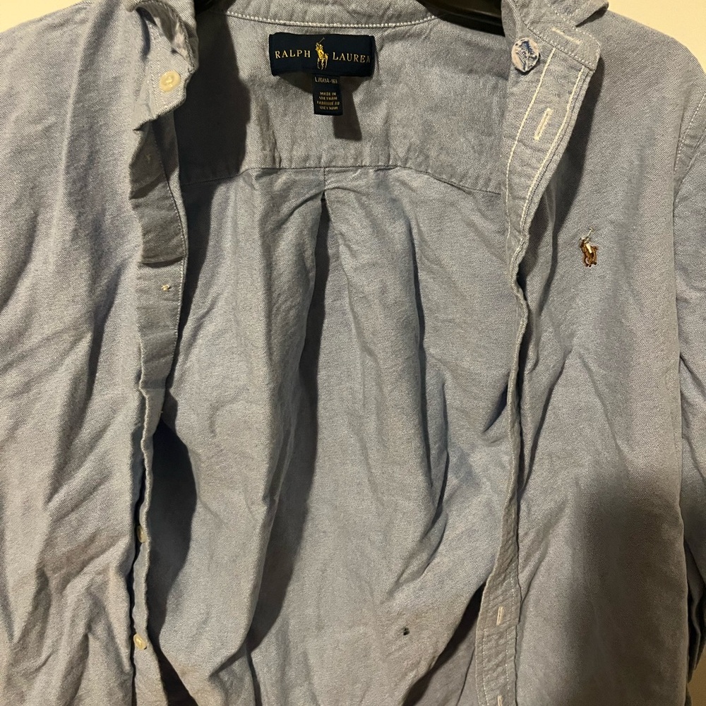Ralph Lauren Blue button down Shirt Jacket. Youth. Size large